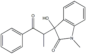 3-hydroxy-1-methyl-3-(1-methyl-2-oxo-2-phenylethyl)-1,3-dihydro-2H-indol-2-one Struktur