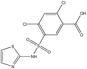 2,4-dichloro-5-(1,3-thiazol-2-ylsulfamoyl)benzoic acid Struktur