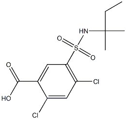 2,4-dichloro-5-[(2-methylbutan-2-yl)sulfamoyl]benzoic acid Struktur