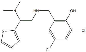 2,4-dichloro-6-({[2-(dimethylamino)-2-(thiophen-2-yl)ethyl]amino}methyl)phenol Struktur