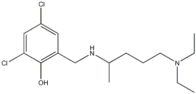 2,4-dichloro-6-({[5-(diethylamino)pentan-2-yl]amino}methyl)phenol Struktur