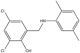 2,4-dichloro-6-{[(2,5-dimethylphenyl)amino]methyl}phenol Struktur