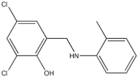 2,4-dichloro-6-{[(2-methylphenyl)amino]methyl}phenol Struktur