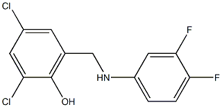 2,4-dichloro-6-{[(3,4-difluorophenyl)amino]methyl}phenol Struktur