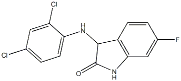 3-[(2,4-dichlorophenyl)amino]-6-fluoro-2,3-dihydro-1H-indol-2-one Struktur