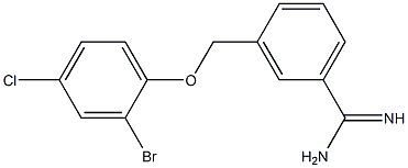 3-[(2-bromo-4-chlorophenoxy)methyl]benzenecarboximidamide Struktur