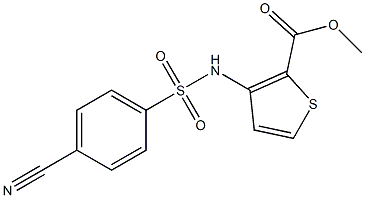 methyl 3-[(4-cyanobenzene)sulfonamido]thiophene-2-carboxylate Struktur