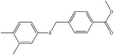 methyl 4-{[(3,4-dimethylphenyl)sulfanyl]methyl}benzoate Struktur