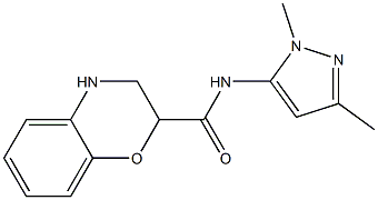 N-(1,3-dimethyl-1H-pyrazol-5-yl)-3,4-dihydro-2H-1,4-benzoxazine-2-carboxamide Struktur