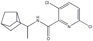 N-(1-{bicyclo[2.2.1]heptan-2-yl}ethyl)-3,6-dichloropyridine-2-carboxamide Struktur