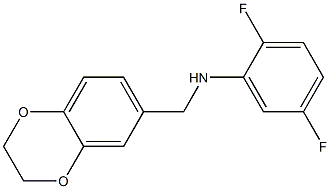 N-(2,3-dihydro-1,4-benzodioxin-6-ylmethyl)-2,5-difluoroaniline Struktur