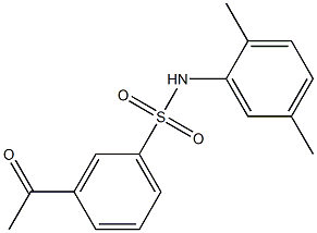 N-(2,5-dimethylphenyl)-3-acetylbenzene-1-sulfonamide Struktur