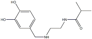 N-(2-{[(3,4-dihydroxyphenyl)methyl]amino}ethyl)-2-methylpropanamide Struktur