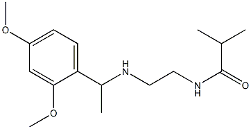 N-(2-{[1-(2,4-dimethoxyphenyl)ethyl]amino}ethyl)-2-methylpropanamide Struktur