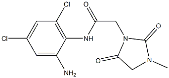 N-(2-amino-4,6-dichlorophenyl)-2-(3-methyl-2,5-dioxoimidazolidin-1-yl)acetamide Struktur