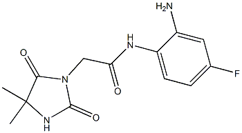 N-(2-amino-4-fluorophenyl)-2-(4,4-dimethyl-2,5-dioxoimidazolidin-1-yl)acetamide Struktur