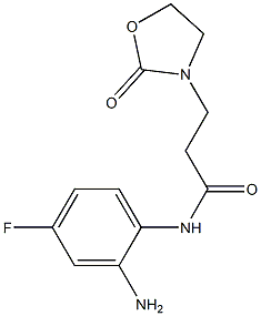 N-(2-amino-4-fluorophenyl)-3-(2-oxo-1,3-oxazolidin-3-yl)propanamide Struktur