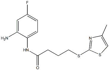 N-(2-amino-4-fluorophenyl)-4-[(4-methyl-1,3-thiazol-2-yl)sulfanyl]butanamide Struktur