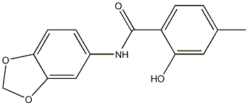 N-(2H-1,3-benzodioxol-5-yl)-2-hydroxy-4-methylbenzamide Struktur