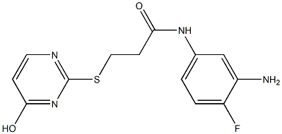 N-(3-amino-4-fluorophenyl)-3-[(4-hydroxypyrimidin-2-yl)sulfanyl]propanamide Struktur