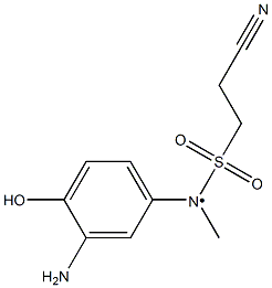 N-(3-amino-4-hydroxyphenyl)-2-cyano-N-methylethane-1-sulfonamido Struktur