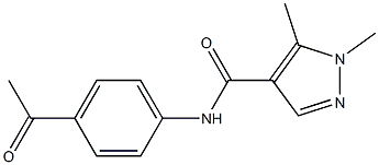 N-(4-acetylphenyl)-1,5-dimethyl-1H-pyrazole-4-carboxamide Struktur