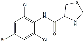 N-(4-bromo-2,6-dichlorophenyl)-1,3-thiazolidine-4-carboxamide Struktur