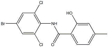 N-(4-bromo-2,6-dichlorophenyl)-2-hydroxy-4-methylbenzamide Struktur