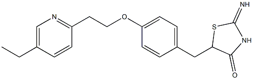 5-[[4-[2-(5-Ethyl-2-pyridyl)-ethoxy]-phenyl]methyl]-2-imino thiazolidine-4-one Struktur