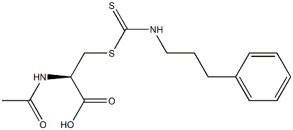 N-ACETYL-S-(N-3-PHENYLPROPYLTHIOCARBAMOYL)-L-CYSTEINE Struktur