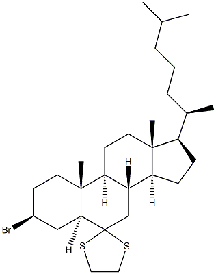 3BETA-BROMO-6,6-ETHYLENE-DITHIO-5ALPHA-CHOLESTANE Struktur