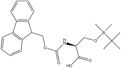 N-alpha-(9-Fluorenylmethyloxycarbonyl)-O-(t-butyl-dimethyl-silyl)-L-serine Struktur