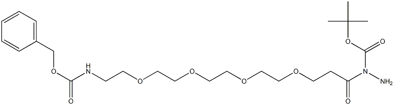 15-Benzyloxycarbonylamino-4,7,10,13-tetraoxa-pentadecanoyl-N-(t-butyloxycarbonyl)hydrazide Struktur