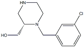 (S)-1-(3-CHLOROBENZYL)-2-(HYDROXYMETHYL)PIPERAZINE Struktur