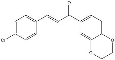 (E)-3-(4-chlorophenyl)-1-(2,3-dihydrobenzo[b][1,4]dioxin-6-yl)prop-2-en-1-one Struktur