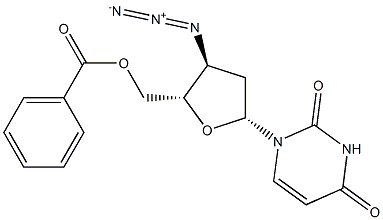 3'-Azido-5'-O-benzoyl-2',3'-dideoxyuridine Struktur