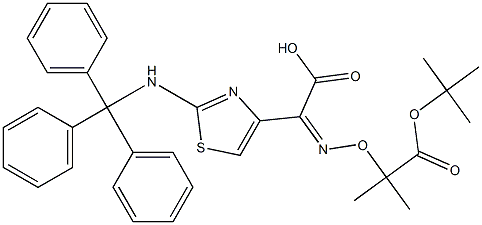 (Z)-2-(2-TRITYLAMINOTHIAZOL-4-YL)-2-(2-T-BUTOXYCARBONYLPROP-2-OXYIMINO) ACETIC ACID Struktur