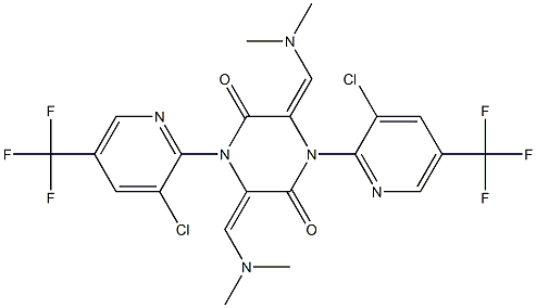 1,4-bis[3-chloro-5-(trifluoromethyl)-2-pyridinyl]-3,6-bis[(dimethylamino)methylene]tetrahydro-2,5-pyrazinedione Struktur