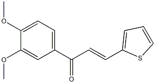 (E)-1-(3,4-dimethoxyphenyl)-3-(2-thienyl)-2-propen-1-one Struktur