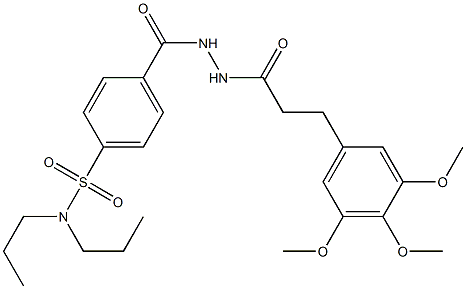 N1,N1-dipropyl-4-({2-[3-(3,4,5-trimethoxyphenyl)propanoyl]hydrazino}carbonyl)benzene-1-sulfonamide Struktur