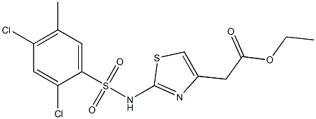 ethyl 2-(2-{[(2,4-dichloro-5-methylphenyl)sulfonyl]amino}-1,3-thiazol-4-yl)acetate Struktur