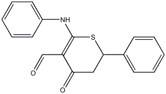 6-anilino-4-oxo-2-phenyl-3,4-dihydro-2H-thiine-5-carbaldehyde Struktur