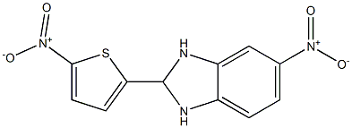 5-nitro-2-(5-nitro-2-thienyl)-2,3-dihydro-1H-benzo[d]imidazole Struktur