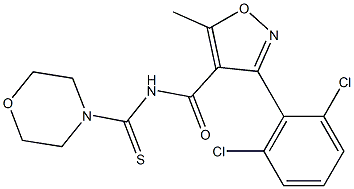 N4-morpholinocarbothioyl-3-(2,6-dichlorophenyl)-5-methylisoxazole-4-carboxamide Struktur