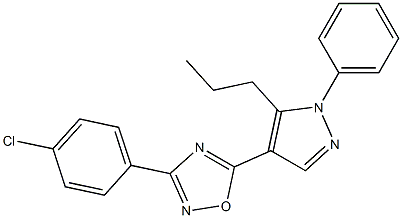 3-(4-chlorophenyl)-5-(1-phenyl-5-propyl-1H-pyrazol-4-yl)-1,2,4-oxadiazole Struktur