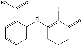 2-[(2-iodo-3-oxo-1-cyclohexenyl)amino]benzenecarboxylic acid Struktur