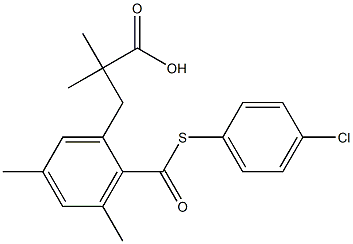 3-(2-{[(4-chlorophenyl)thio]carbonyl}-3,5-dimethylphenyl)-2,2-dimethylpropanoic acid Struktur