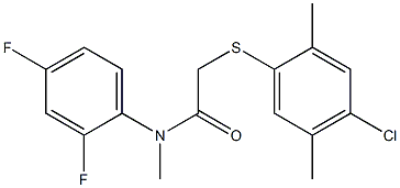 N1-(2,4-difluorophenyl)-N1-methyl-2-[(4-chloro-2,5-dimethylphenyl)thio]acetamide Struktur