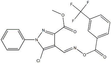 methyl 5-chloro-1-phenyl-4-[({[3-(trifluoromethyl)benzoyl]oxy}imino)methyl]-1H-pyrazole-3-carboxylate Struktur