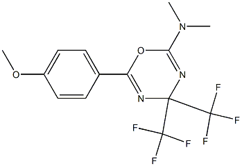 N2,N2-dimethyl-6-(4-methoxyphenyl)-4,4-di(trifluoromethyl)-4H-1,3,5-oxadiazin-2-amine Struktur